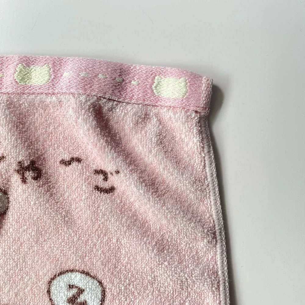 Sanrio Nyago Wash cloth Cute Pink Cat and Bird